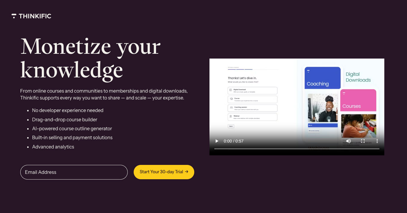 thinkific web development